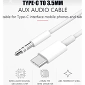 Iphone 15 Pro Aux Kablo Type C Örgü Hasır Dac Çipli Kablo thumbnail 2
