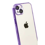 Apple İphone 15 Razer Lensli Silikon - Mor thumbnail 3