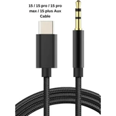 Iphone 15 Plus Aux Kablo Type C Örgü Hasır Dac Çipli Kablo thumbnail 2