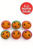 Pratik Silikon Muffin Kalıbı - 6’lı Set thumbnail 4