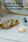Şeffaf Taç Cam Küllük Mumluk thumbnail 5