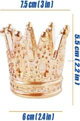 2'li Set Kristal Taç Mumluk Gold thumbnail 6