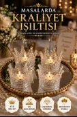 4'lü Set Kristal Taç Mumluk Şeffaf thumbnail 2
