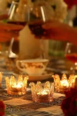 2'li Set Kristal Taç Mumluk Gold thumbnail 4