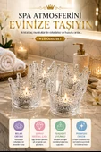 4'lü Set Kristal Taç Mumluk Şeffaf thumbnail 1
