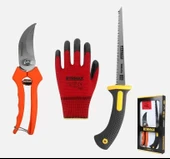 Rtrmax 3Lü Bahçe Seti Budama Makası Budama Testeresi Eldiven thumbnail 1