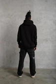 3 İplik Kapşonlu Sweatshirt - Siyah thumbnail 3