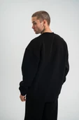 ErkeknUzun Kol Bisiklet Yaka Basic SweatShirt - Siyah thumbnail 5