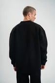 ErkeknUzun Kol Bisiklet Yaka Basic SweatShirt - Siyah thumbnail 6