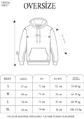 Double Oversize Kapşonlu Nakışlı SweatShirt - Siyah thumbnail 2