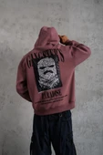 Erkek Paradise Baskılı Kapüşonlu Sweat - Gül Kurusu thumbnail 2