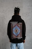 Erkek Kilim Desen Kapüşonlu - Siyah thumbnail 1