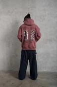 Erkek 98 Baskılı Kapşonlu Sweat - Gül Kurusu thumbnail 5