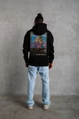 Erkek Patel Six Baskılı Kapüşonlu Sweat - Siyah thumbnail 3