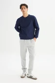Erkek Baskılı Sweatshirt DarKNavy DarKNavy S thumbnail 3