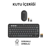 Logitech Pebble 2 Combo 920-012245 Siyah TKL Kablosuz Klavye Mouse Seti thumbnail 2