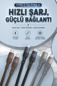 Şarj Kablosu Type-C to Type-C Data Kablo U18 Gri thumbnail 5