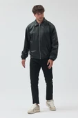 Unisex Oversize Basic Deri Ceket thumbnail 5