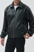 Unisex Vinatge Oversize Deri Ceket thumbnail 6