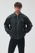Unisex Vinatge Oversize Deri Ceket thumbnail 4