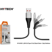 Hytech Hyx430 1.2M 3A Typec Data + Şarj Kablosu thumbnail 1