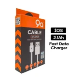 9A 2.1 Amper (Lightning) Hızlı Şarj ve Data Kablosu thumbnail 2