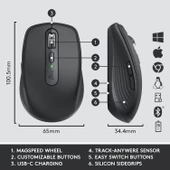 Logitech Mx Keys Mini Combo 920-011063 TKL Kablosuz Klavye Mouse Seti thumbnail 4