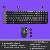 MK220 Kablosuz Türkçe Klavye Mouse Seti - Siyah thumbnail 6