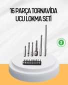 Ergonomik 16 Parça Bits Tornavida Uç ve Adaptör Seti P100700S5340 thumbnail 1