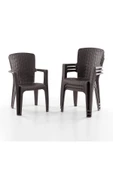 Evdemo Side 4'lü Rattan Sandalye Kahve thumbnail 1