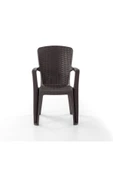 Evdemo Side 2'li Rattan Sandalye Kahve thumbnail 3