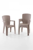 Evdemo Side 4'lü Rattan Sandalye Cappuccino thumbnail 2