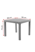 Evdemo Rattan 90x90 cm Masa Siyah thumbnail 2