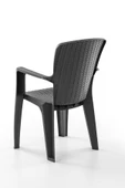 Evdemo Side 4'lü Rattan Sandalye Siyah thumbnail 5