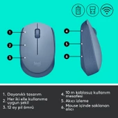910-006866 M171 Kablosuz Mavi Gri Mouse thumbnail 4