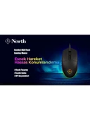 North Combat Rgb Kablolu Oyuncu Mouse thumbnail 4