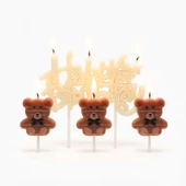 Happy Birthday Ayıcıklı 3 lü Mum thumbnail 1