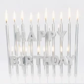 Happy Birthday Gümüş Mum Set thumbnail 1