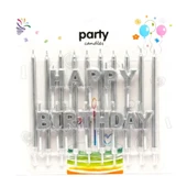 Happy Birthday Gümüş Mum Set thumbnail 2