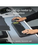 Logitech Pop İcon Combo 920-013075 Gri Kablosuz Klavye Mouse Seti thumbnail 4