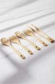 Bayev 5 Parça Bambu Servis Ve Spatula Seti - Bambu Mutfak Seti 30 Cm thumbnail 2