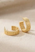 Gold Love Çizgili Küpe thumbnail 2
