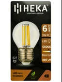 (8 Adet) Heka 6W (51W) 6500K (Beyaz Işık) E27 Duylu Şeffaf Led Ampul thumbnail 2