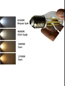 (8 Adet) Heka 6W (51W) 6500K (Beyaz Işık) E27 Duylu Şeffaf Led Ampul thumbnail 5