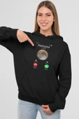 Unisex Hampter is Calling Sweatshirt Siyah thumbnail 3