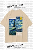 Nevermind Unisex Van Gogh Baskılı Oversize Tshirt thumbnail 11
