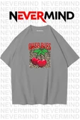 Unisex Cherries Baskılı Oversize Tshirt thumbnail 1
