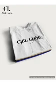 Nevermind Erkek Blocking Graphic Ciel Lune - Oversize T-Shirt thumbnail 10
