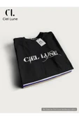 Nevermind Erkek Blocking Graphic Ciel Lune - Oversize T-Shirt thumbnail 7