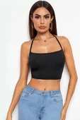 Kadın Siyah Belden Bağlamalı Şık Büstiyer thumbnail 1